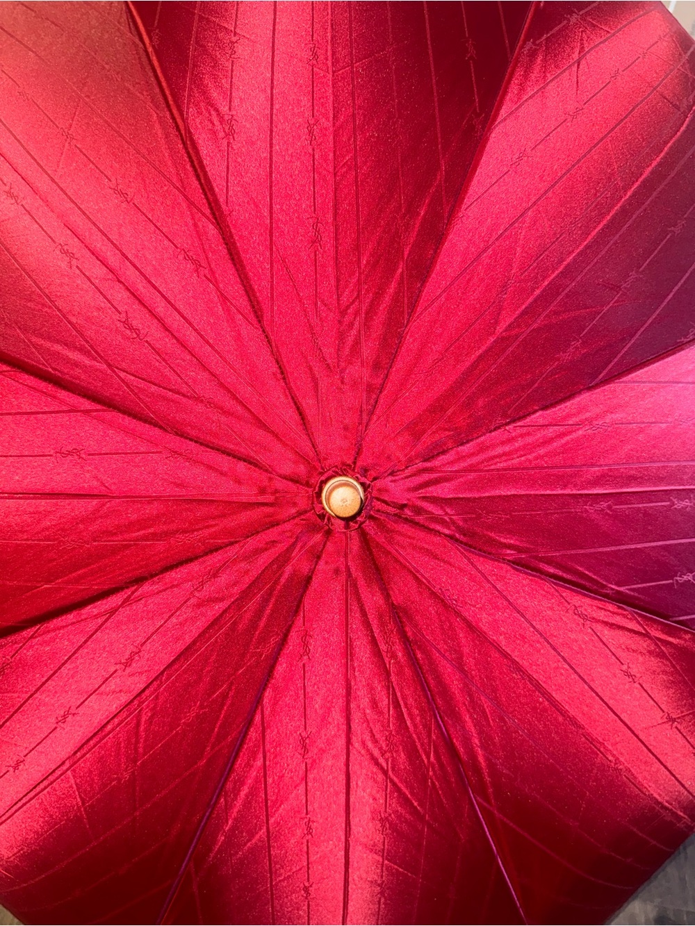 Yves Saint Laurent RARE VINTAGE NWT ❤️Satin Red Umbrella💎AUTHENTIC!!! - Picture 8 of 9